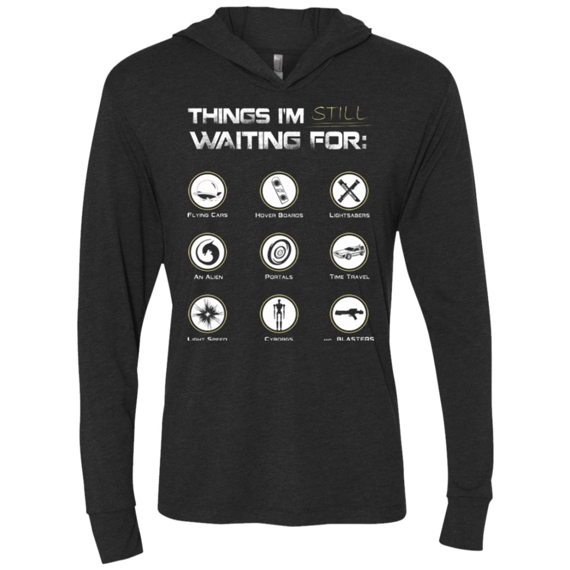 T-Shirts Vintage Black / X-Small Still Waiting Triblend Long Sleeve Hoodie Tee