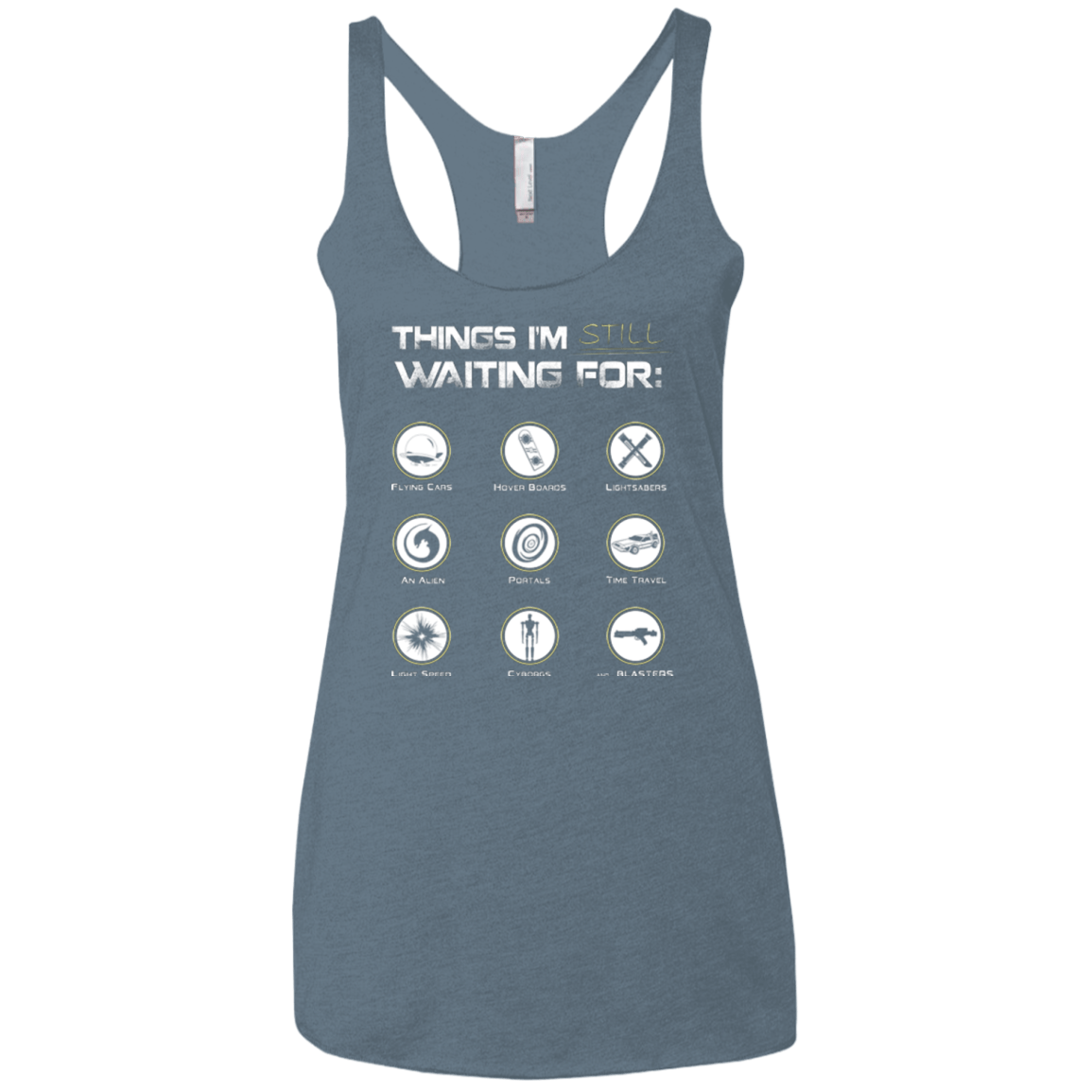 T-Shirts Indigo / X-Small Still Waiting Women's Triblend Racerback Tank