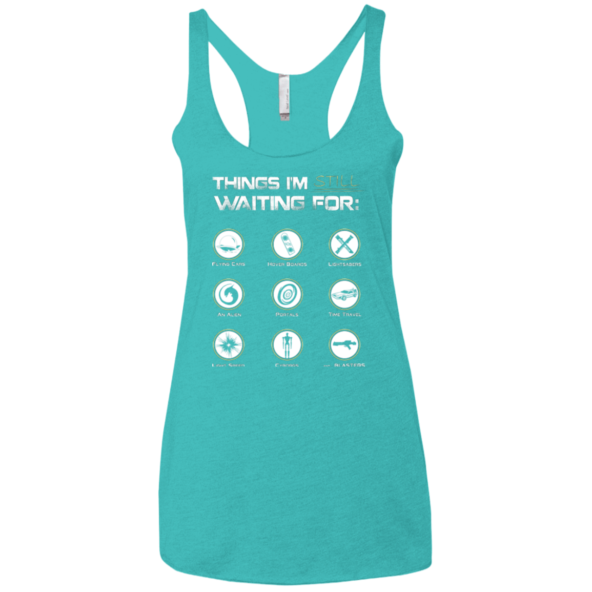 T-Shirts Tahiti Blue / X-Small Still Waiting Women's Triblend Racerback Tank
