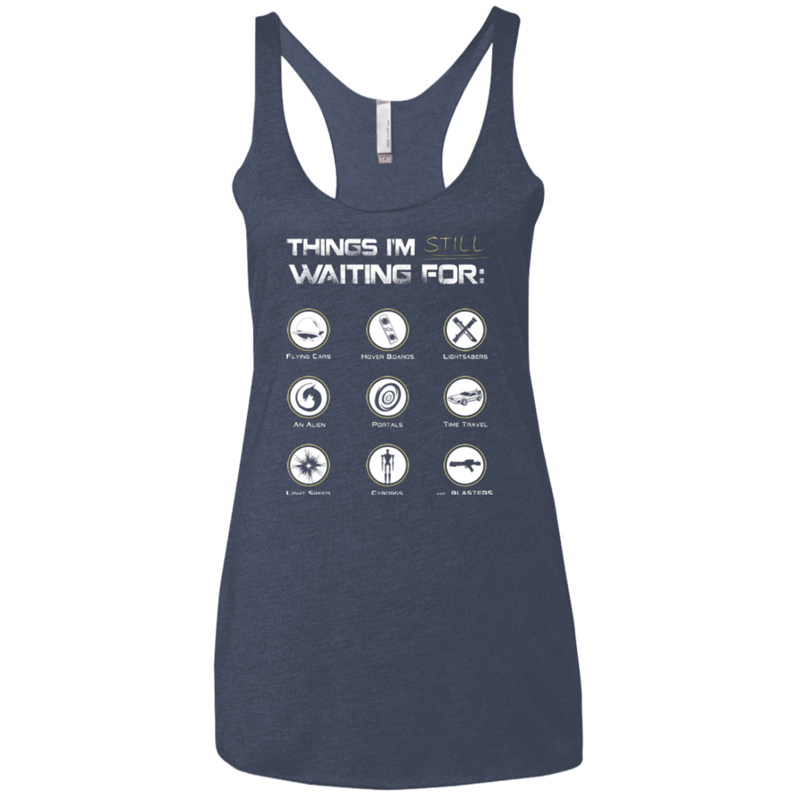 T-Shirts Vintage Navy / X-Small Still Waiting Women's Triblend Racerback Tank