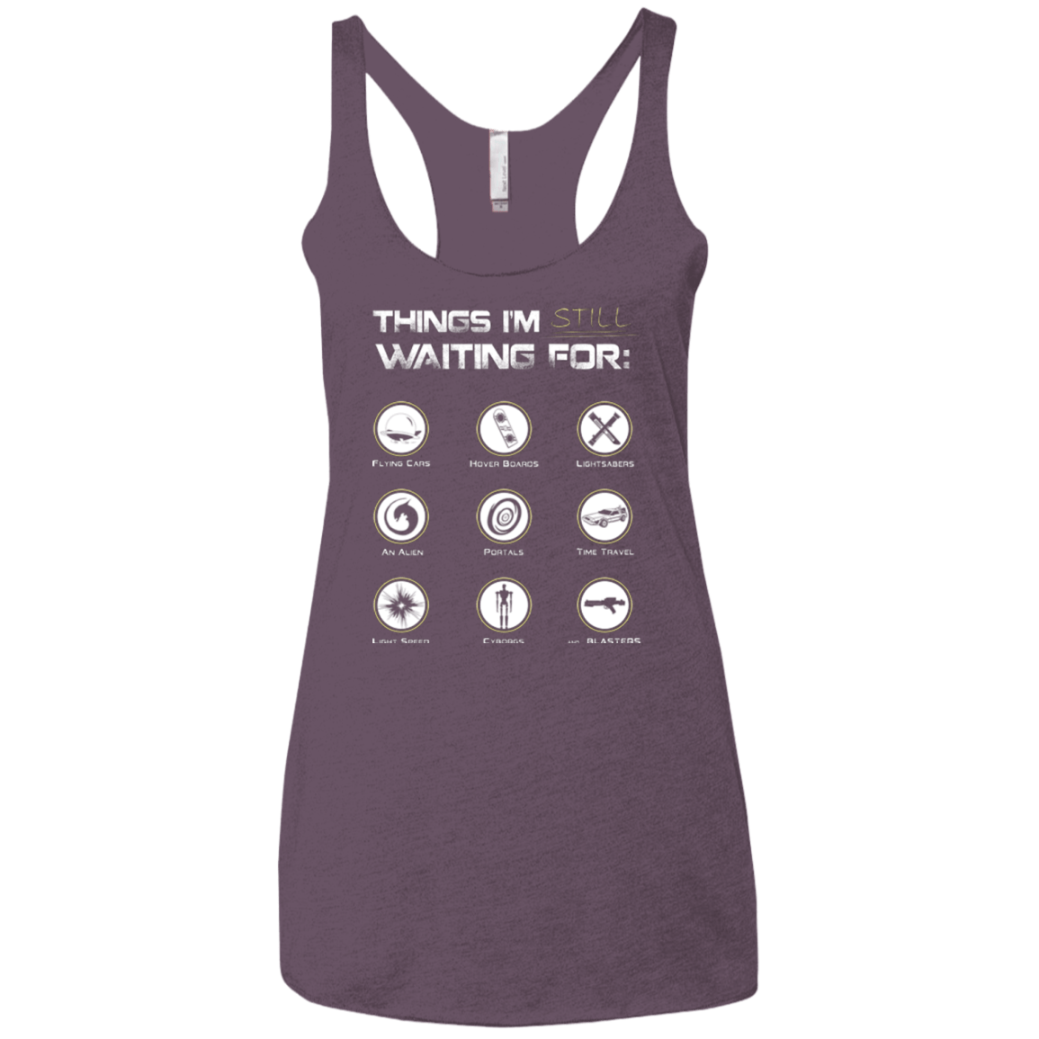 T-Shirts Vintage Purple / X-Small Still Waiting Women's Triblend Racerback Tank