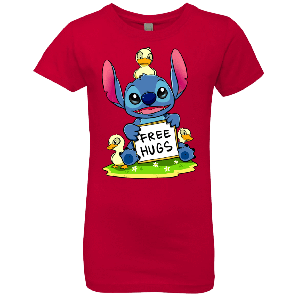 T-Shirts Red / YXS Stitch Hug Girls Premium T-Shirt
