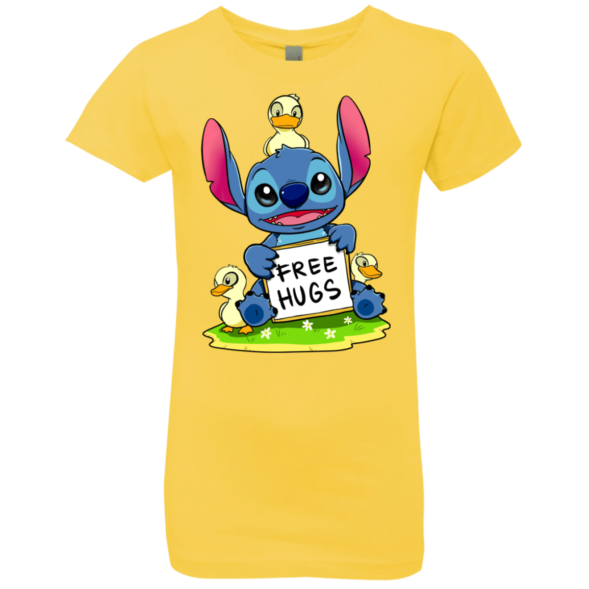 T-Shirts Vibrant Yellow / YXS Stitch Hug Girls Premium T-Shirt