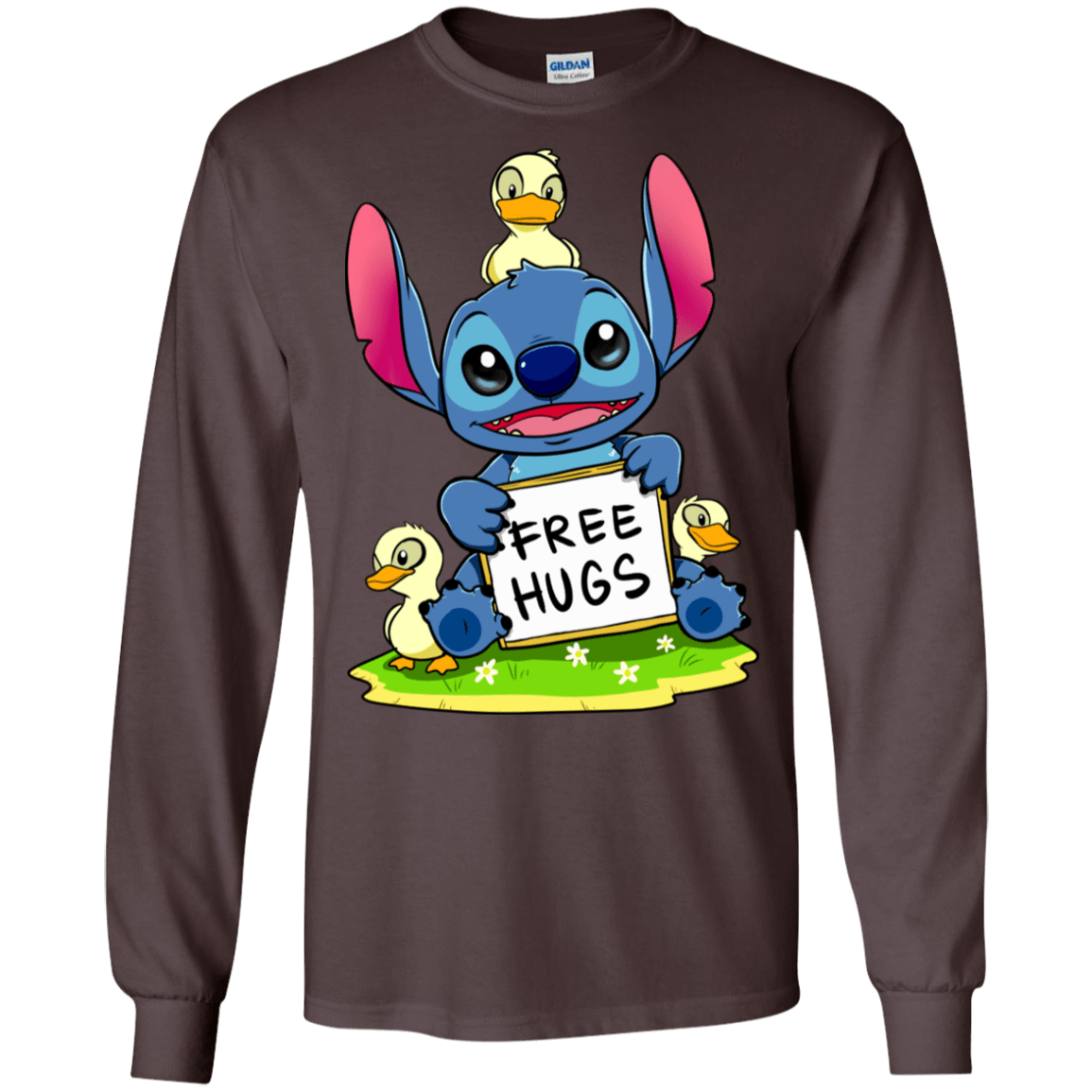 T-Shirts Dark Chocolate / S Stitch Hug Men's Long Sleeve T-Shirt