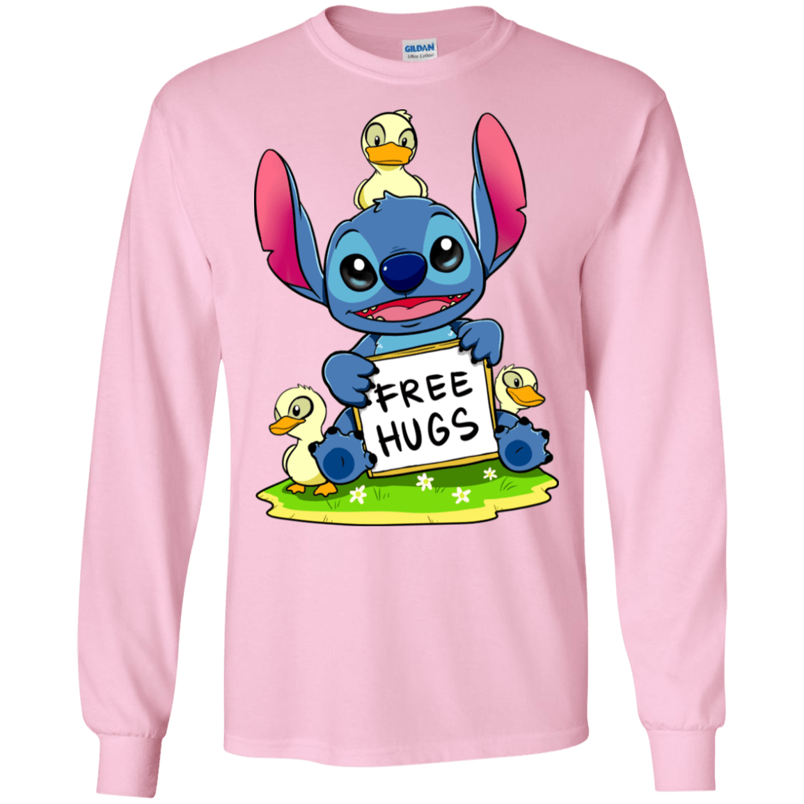 T-Shirts Light Pink / S Stitch Hug Men's Long Sleeve T-Shirt