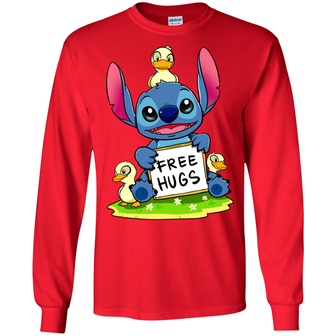 T-Shirts Red / S Stitch Hug Men's Long Sleeve T-Shirt