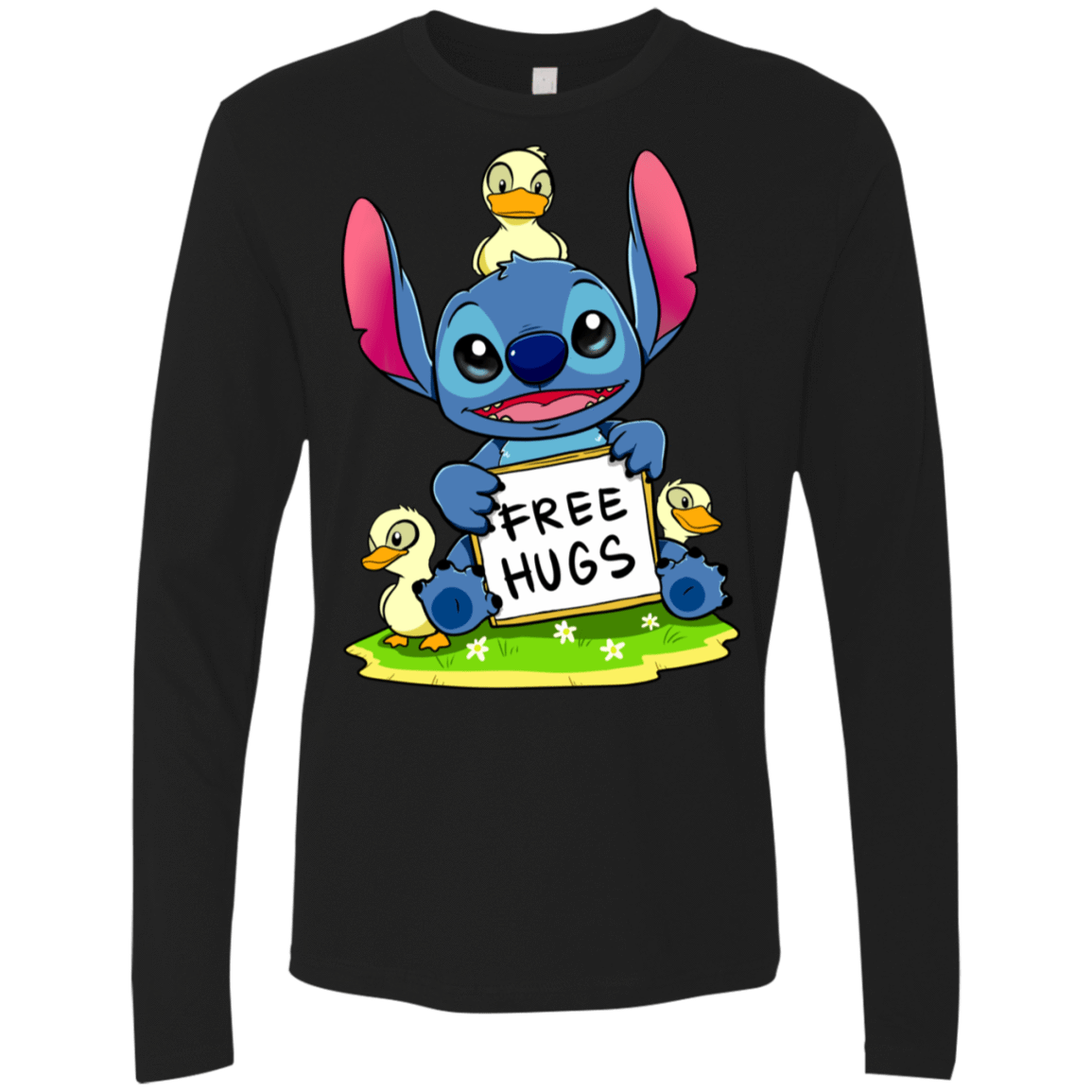 T-Shirts Black / S Stitch Hug Men's Premium Long Sleeve