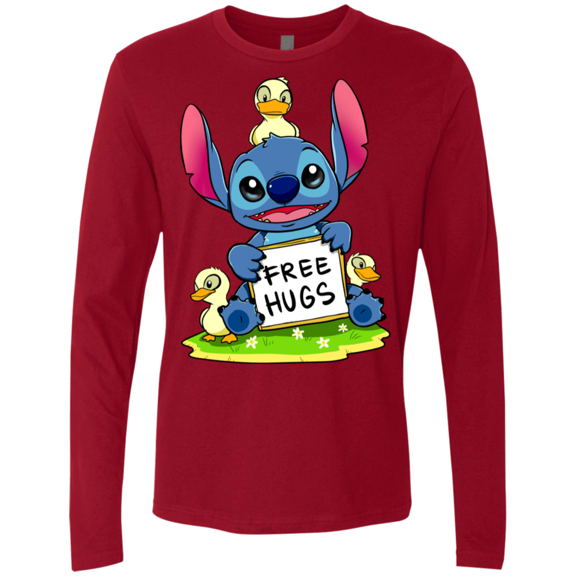 T-Shirts Cardinal / S Stitch Hug Men's Premium Long Sleeve