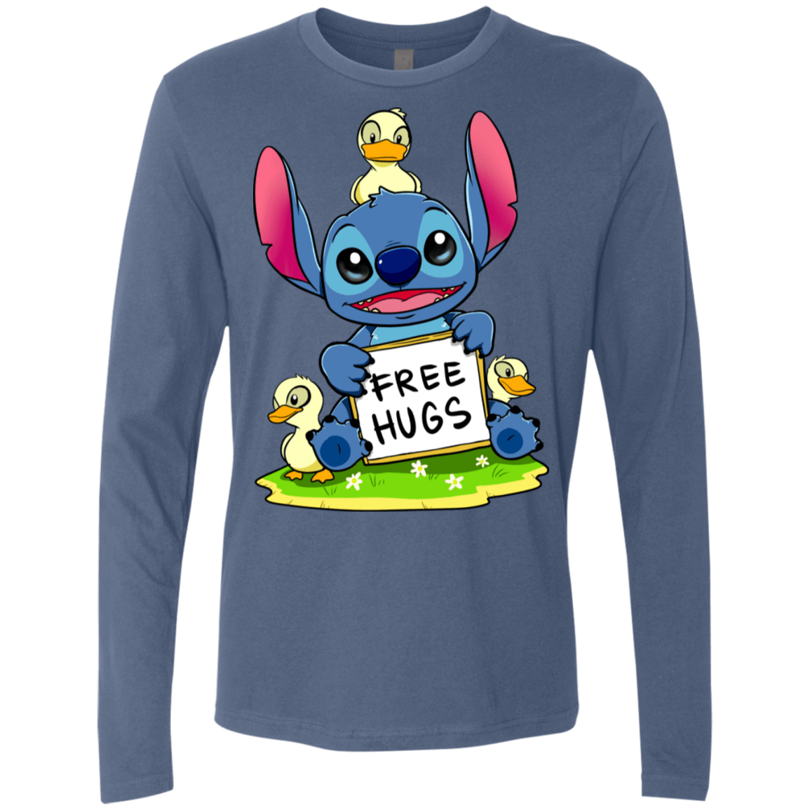 T-Shirts Indigo / S Stitch Hug Men's Premium Long Sleeve