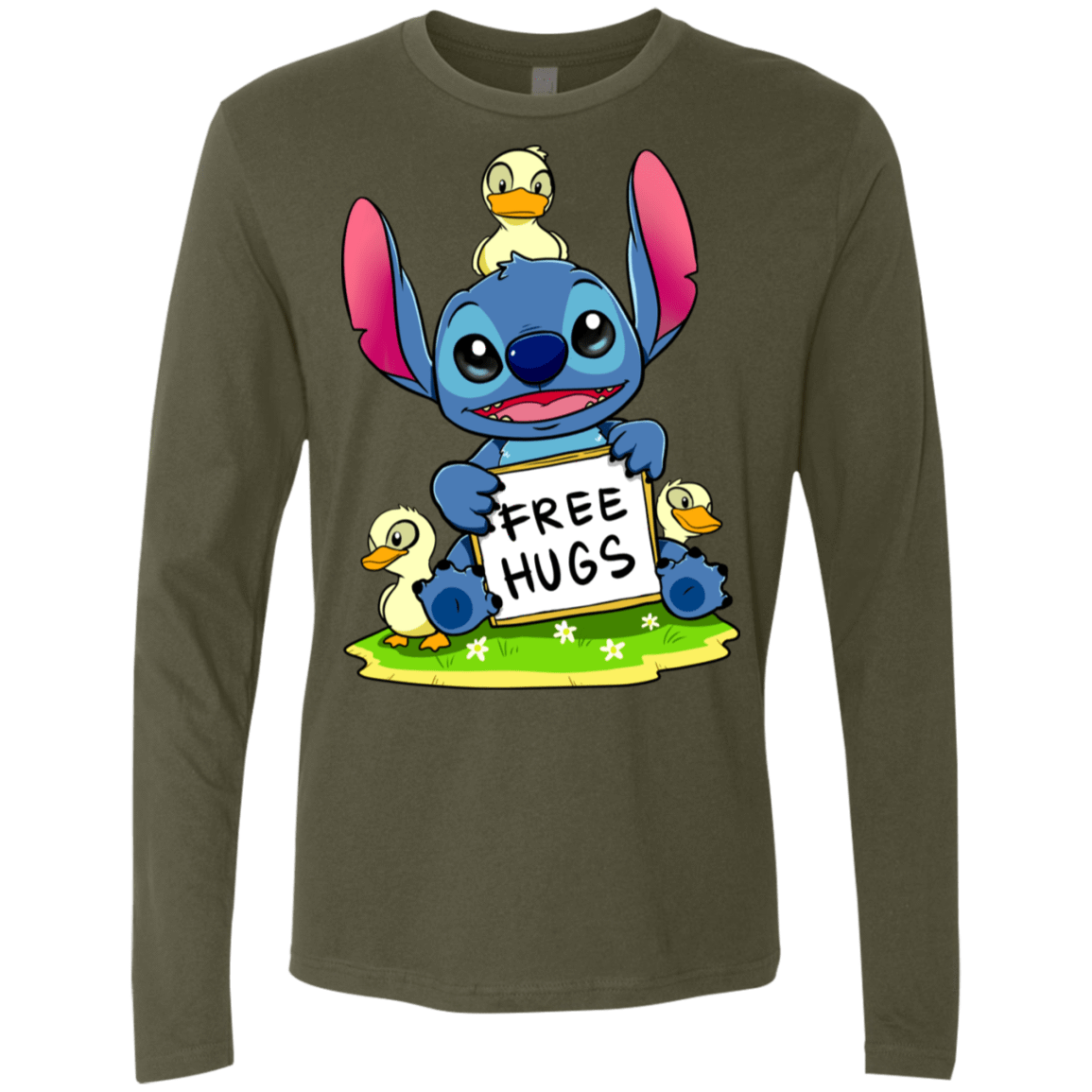 T-Shirts Military Green / S Stitch Hug Men's Premium Long Sleeve