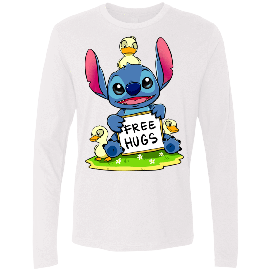 T-Shirts White / S Stitch Hug Men's Premium Long Sleeve