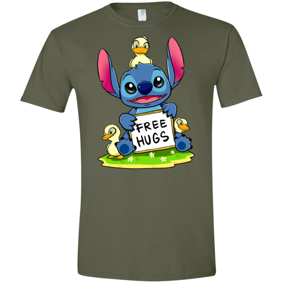 T-Shirts Military Green / S Stitch Hug Men's Semi-Fitted Softstyle