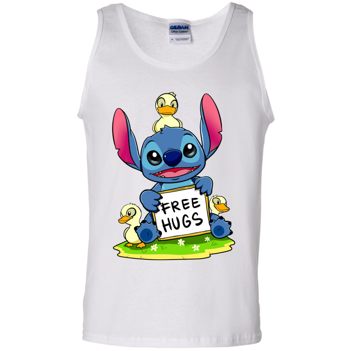 T-Shirts White / S Stitch Hug Men's Tank Top