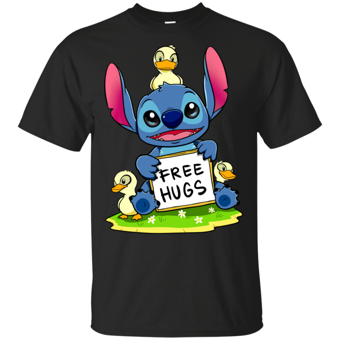 T-Shirts Black / S Stitch Hug T-Shirt