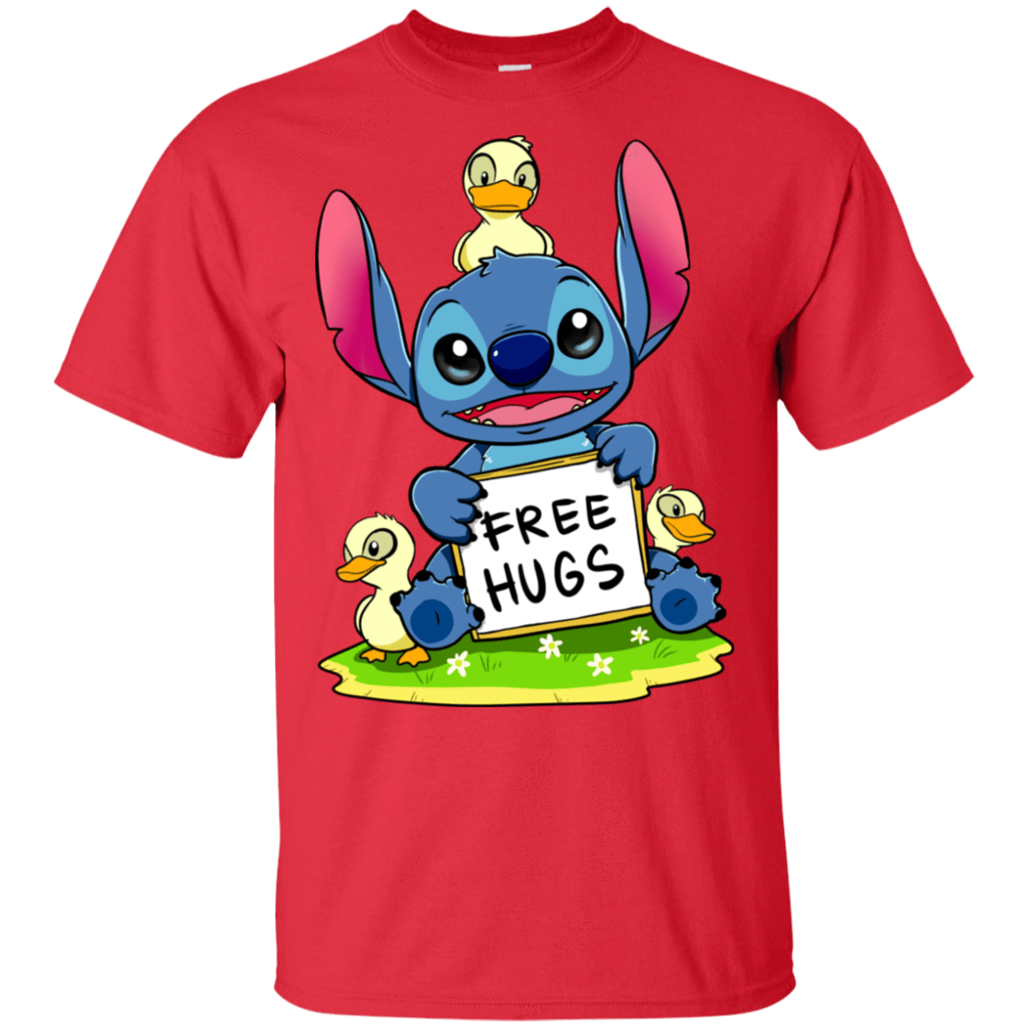 T-Shirts Red / S Stitch Hug T-Shirt