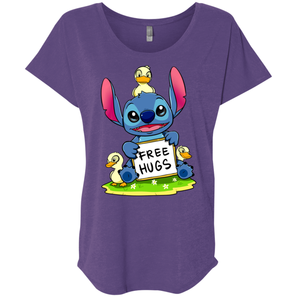 T-Shirts Purple Rush / X-Small Stitch Hug Triblend Dolman Sleeve