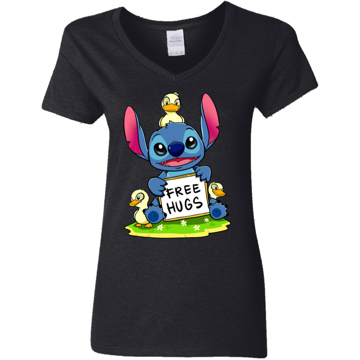 T-Shirts Black / S Stitch Hug Women's V-Neck T-Shirt