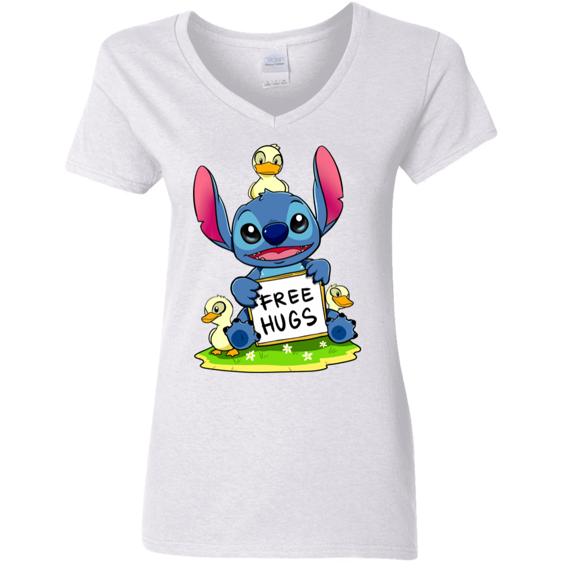 T-Shirts White / S Stitch Hug Women's V-Neck T-Shirt