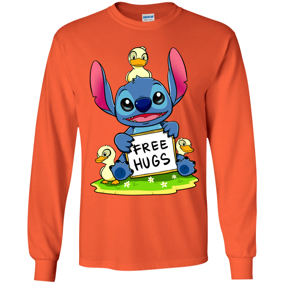 T-Shirts Orange / YS Stitch Hug Youth Long Sleeve T-Shirt