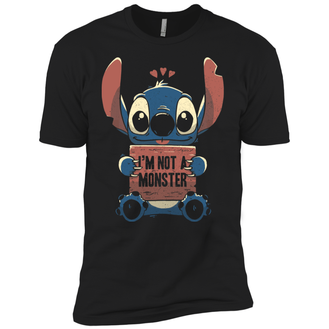 T-Shirts Black / YXS Stitch Not a Monster Boys Premium T-Shirt