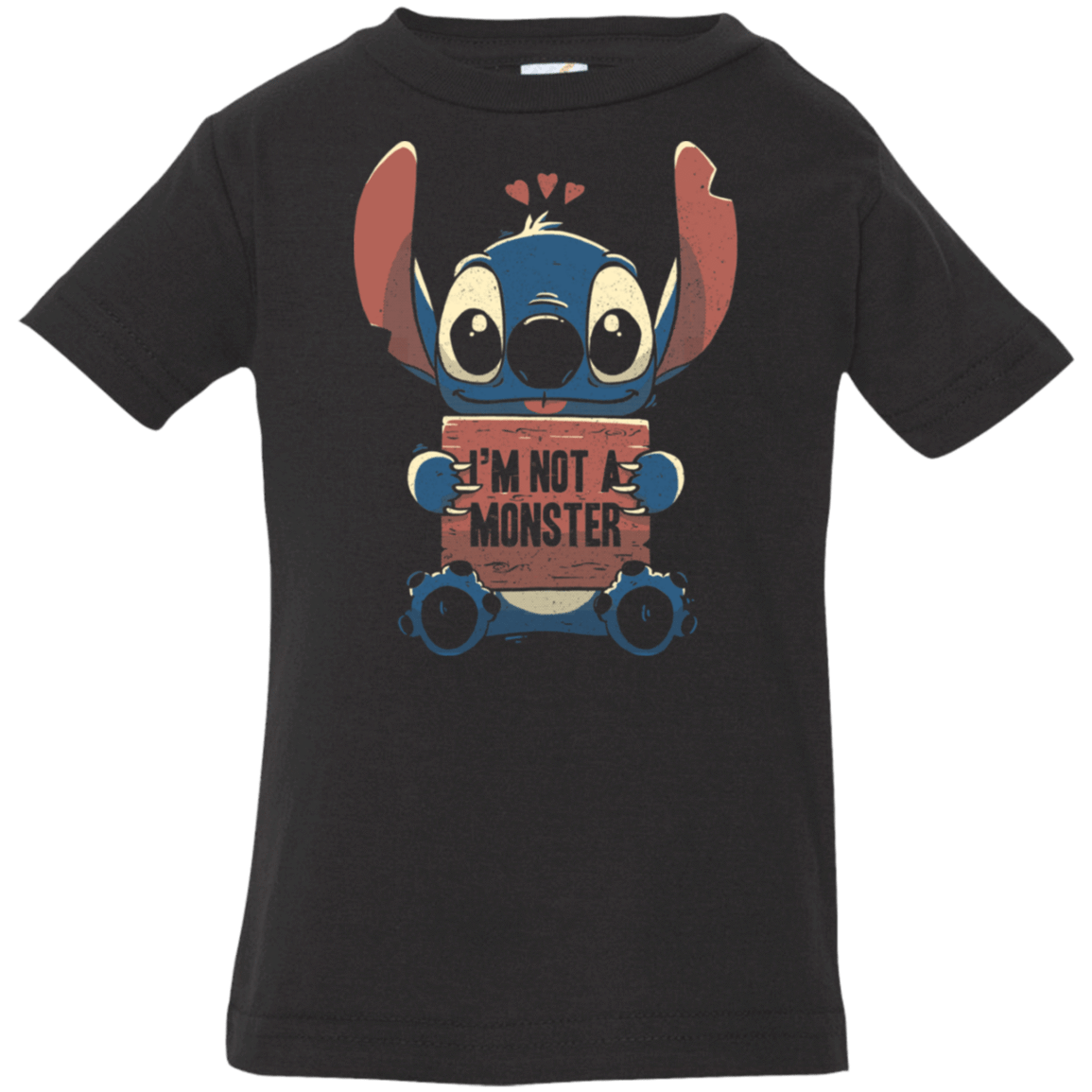 T-Shirts Black / 6 Months Stitch Not a Monster Infant Premium T-Shirt