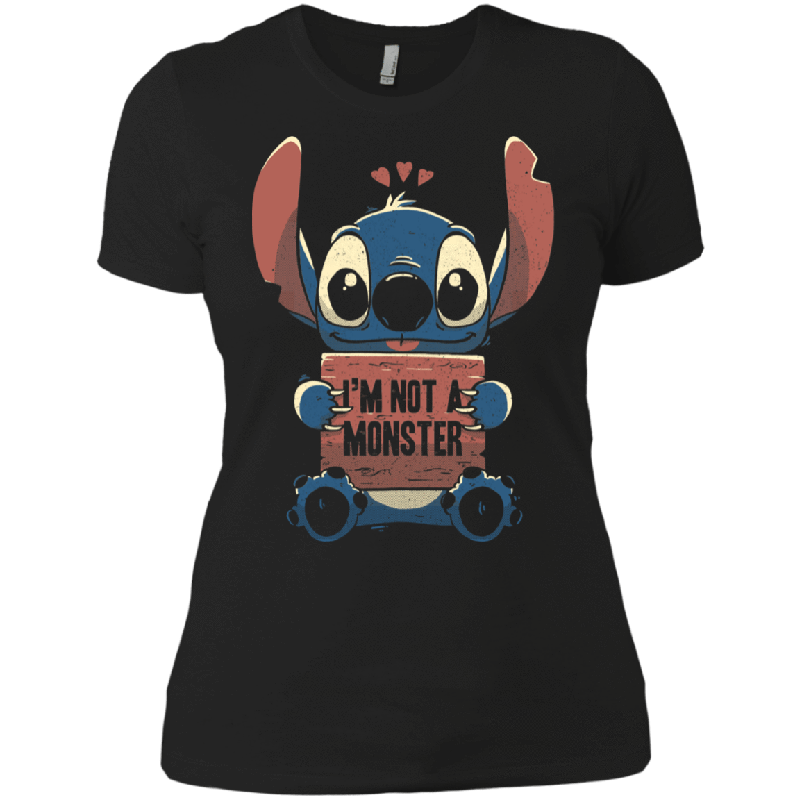 T-Shirts Black / X-Small Stitch Not a Monster Women's Premium T-Shirt