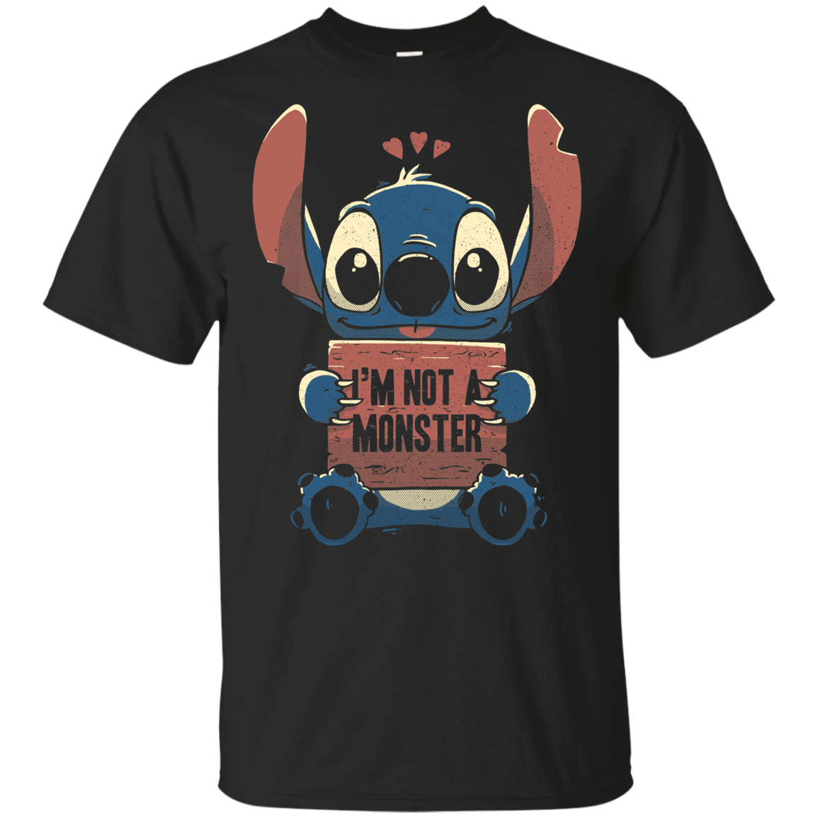 T-Shirts Black / YXS Stitch Not a Monster Youth T-Shirt