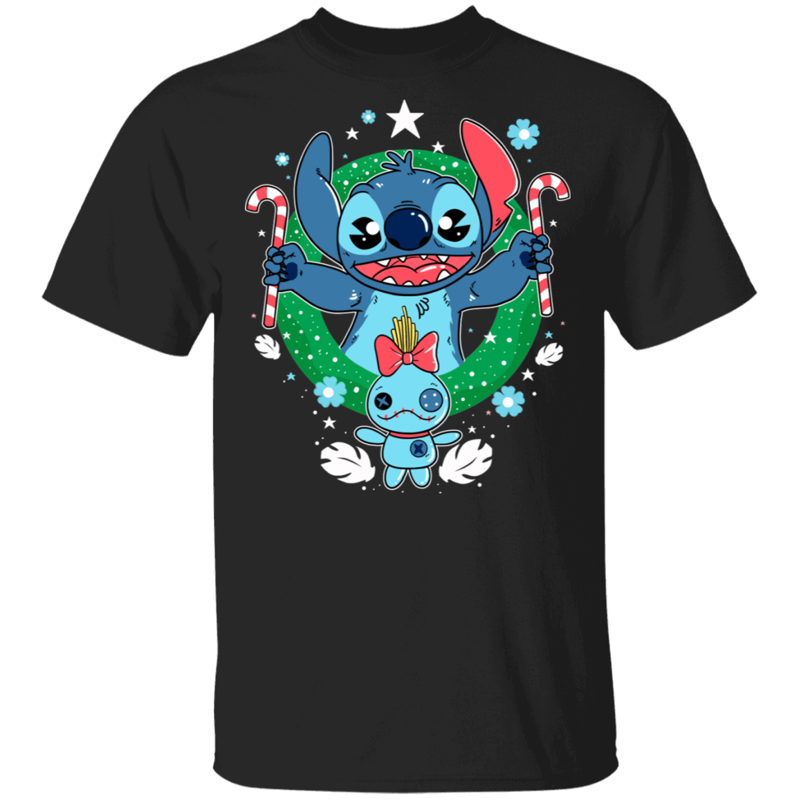 T-Shirts Black / S Stitch Wreath T-Shirt