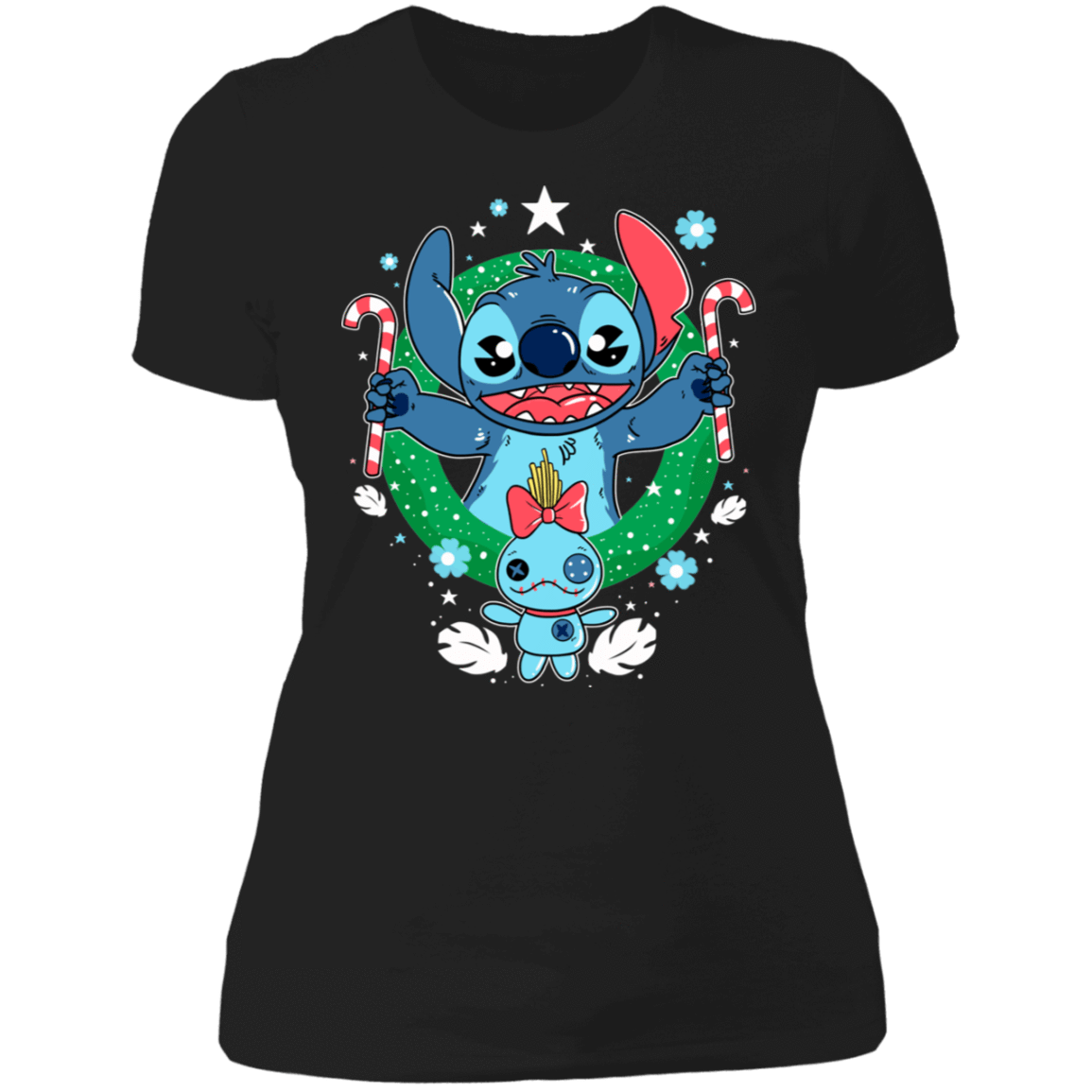 T-Shirts Black / X-Small Stitch Wreath Women's Premium T-Shirt