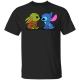 T-Shirts Black / S Stitch Yoda Baby T-Shirt