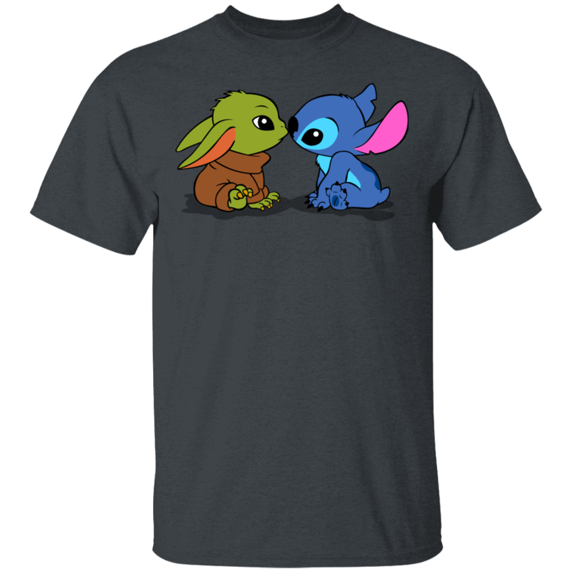 T-Shirts Dark Heather / S Stitch Yoda Baby T-Shirt