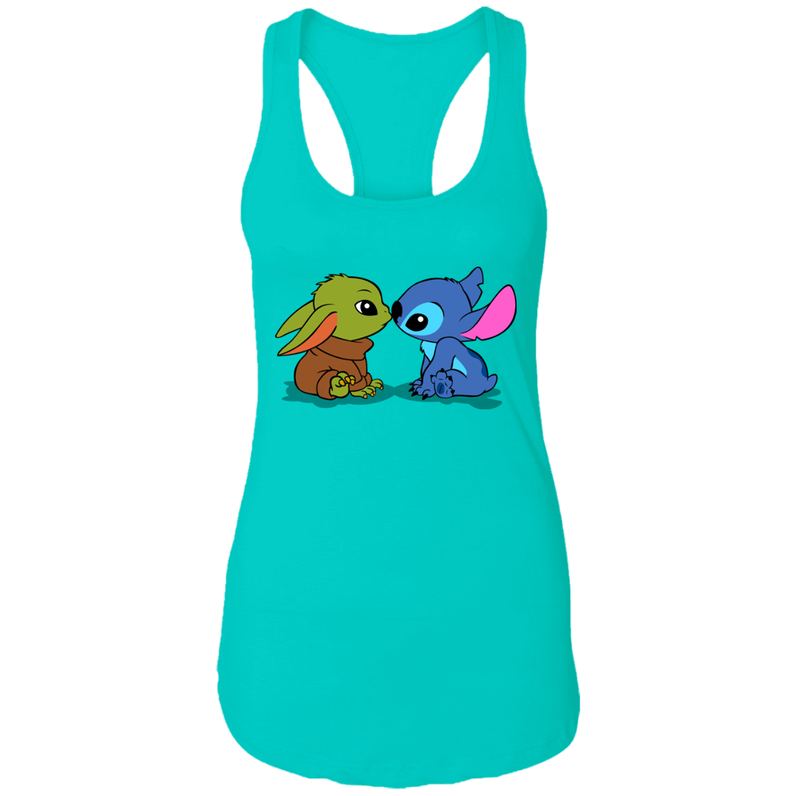 T-Shirts Tahiti Blue / X-Small Stitch Yoda Baby Women's Premium Racerback Tank