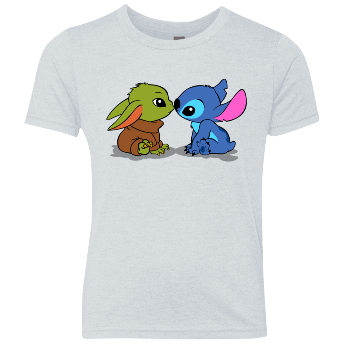 T-Shirts Heather White / YXS Stitch Yoda Baby Youth Triblend T-Shirt