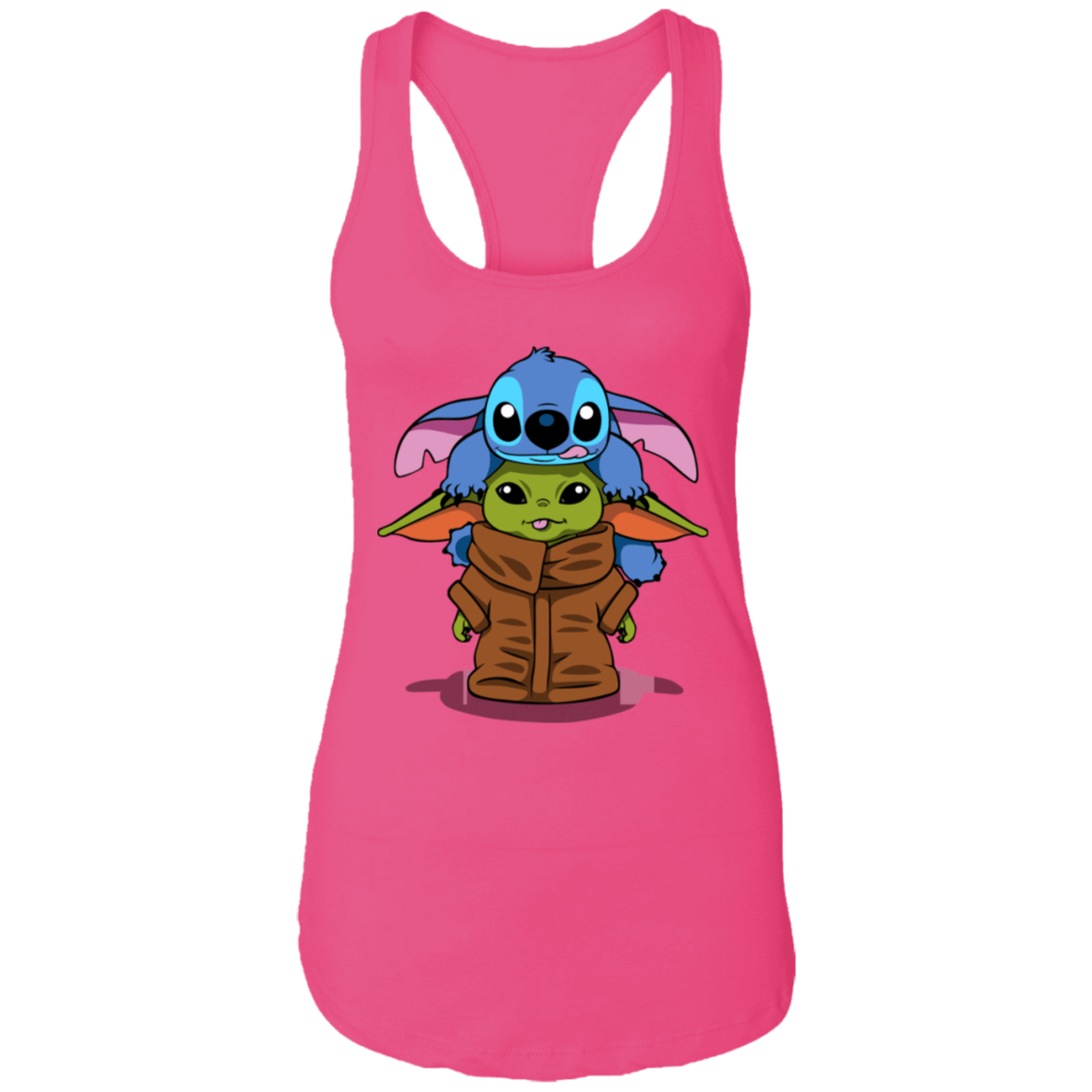 T-Shirts Raspberry / X-Small Stitch Yoda Women's Premium Racerback Tank