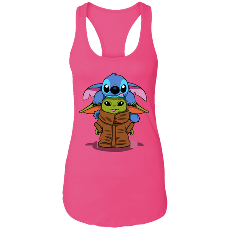 T-Shirts Raspberry / X-Small Stitch Yoda Women's Premium Racerback Tank