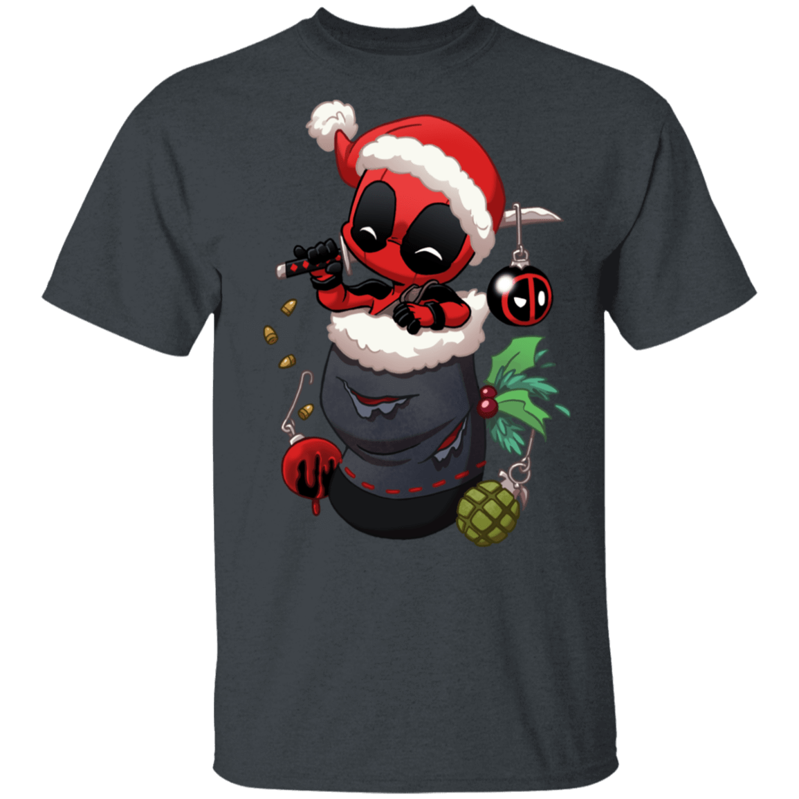 T-Shirts Dark Heather / S Stocking Stuffer Deadpool T-Shirt
