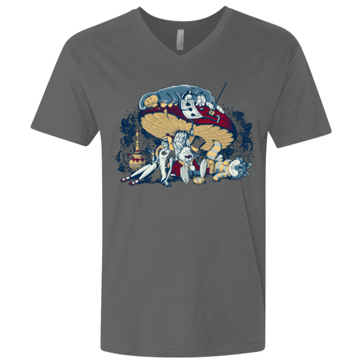 T-Shirts Heavy Metal / X-Small STONED IN WONDERLAND Men's Premium V-Neck