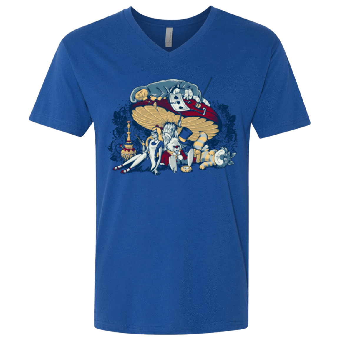 T-Shirts Royal / X-Small STONED IN WONDERLAND Men's Premium V-Neck