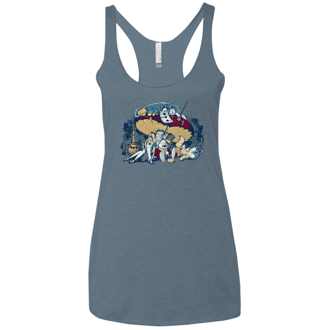 T-Shirts Indigo / X-Small STONED IN WONDERLAND Women's Triblend Racerback Tank