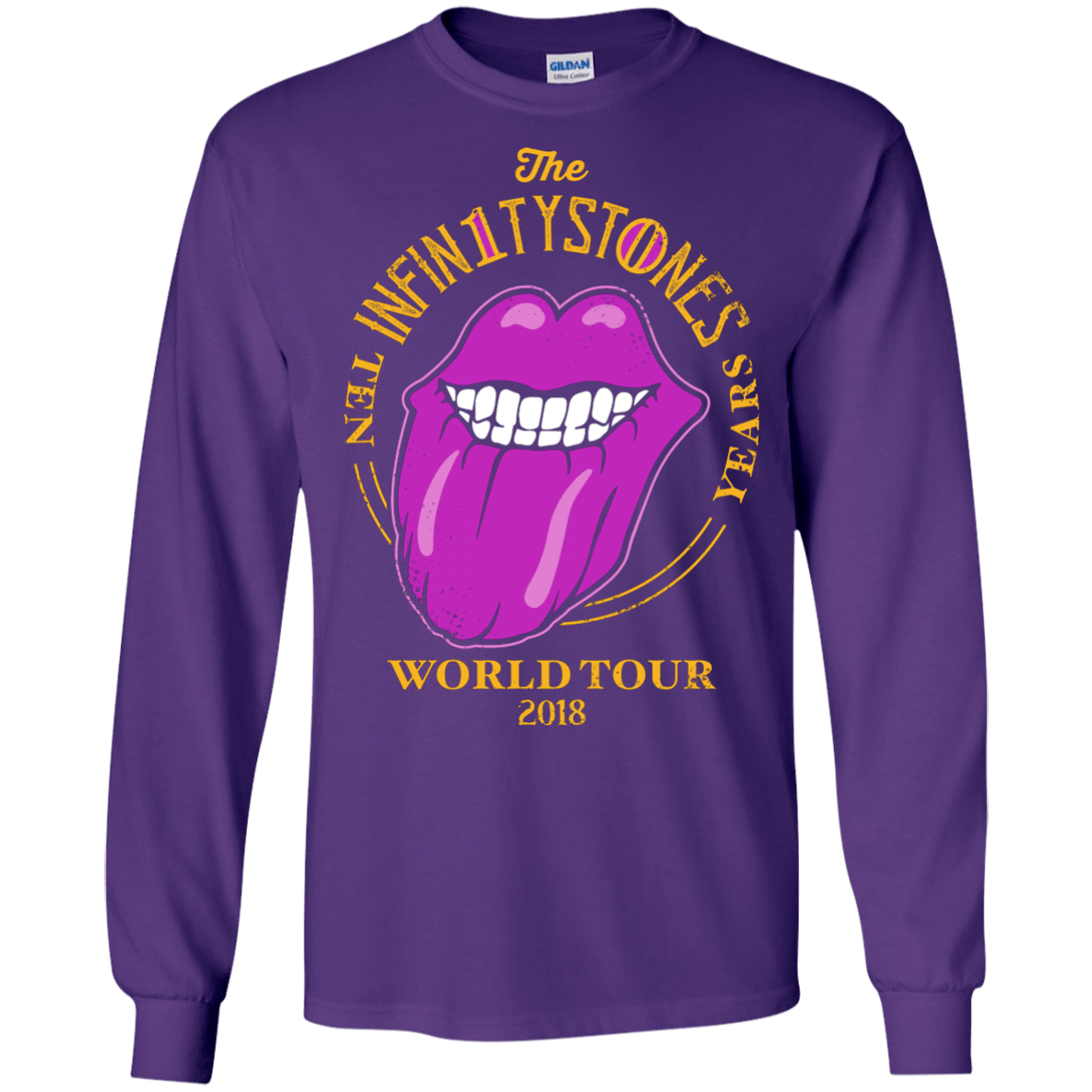 T-Shirts Purple / S Stones World Tour Men's Long Sleeve T-Shirt