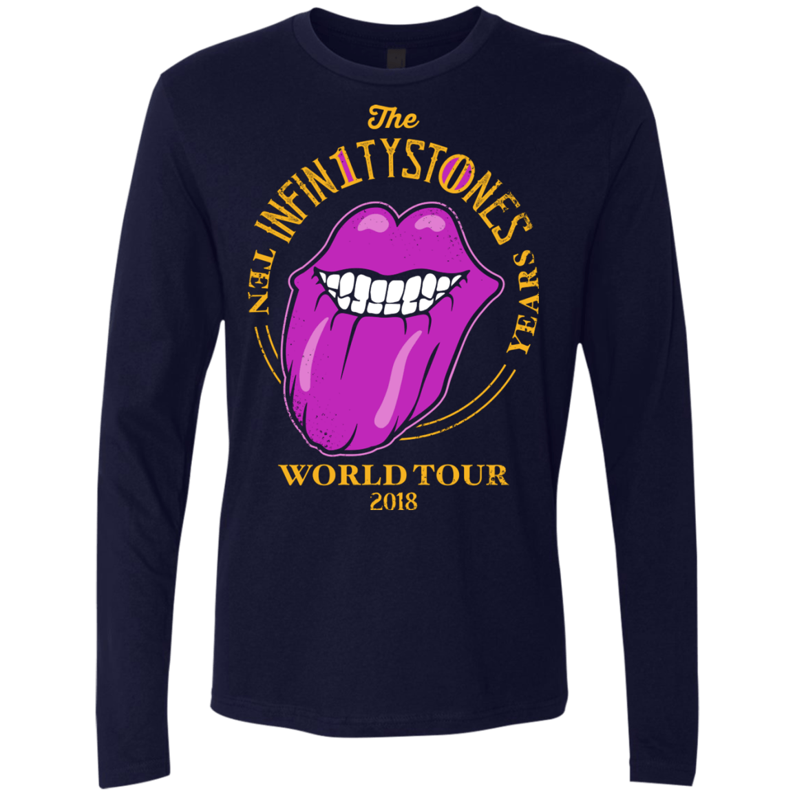 T-Shirts Midnight Navy / S Stones World Tour Men's Premium Long Sleeve