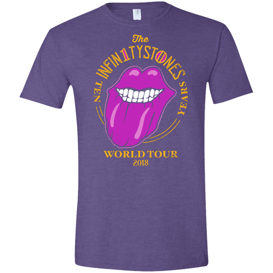 T-Shirts Heather Purple / S Stones World Tour Men's Semi-Fitted Softstyle