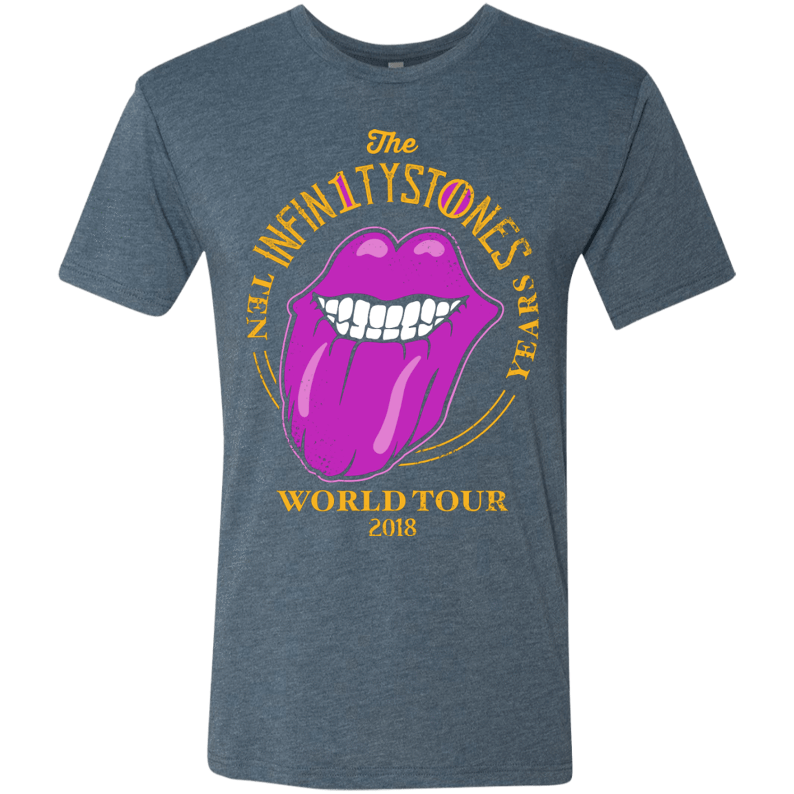 T-Shirts Indigo / S Stones World Tour Men's Triblend T-Shirt