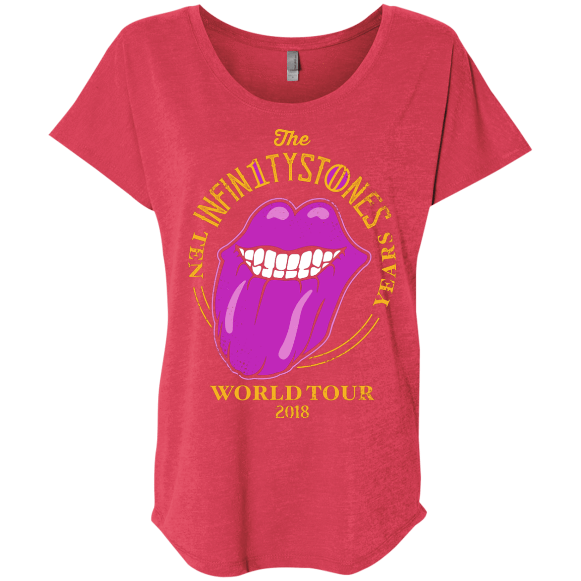 T-Shirts Vintage Red / X-Small Stones World Tour Triblend Dolman Sleeve