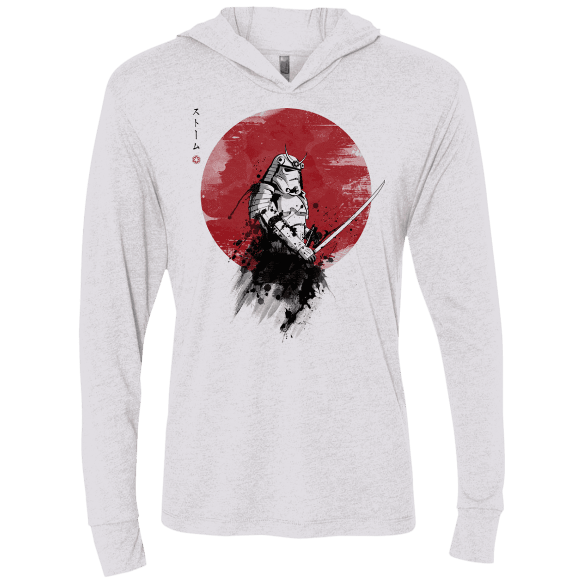 T-Shirts Heather White / X-Small Storm Samurai Triblend Long Sleeve Hoodie Tee