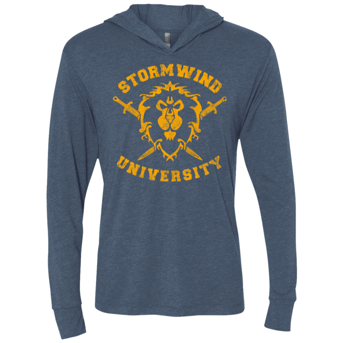 T-Shirts Indigo / X-Small Stormwind University Triblend Long Sleeve Hoodie Tee