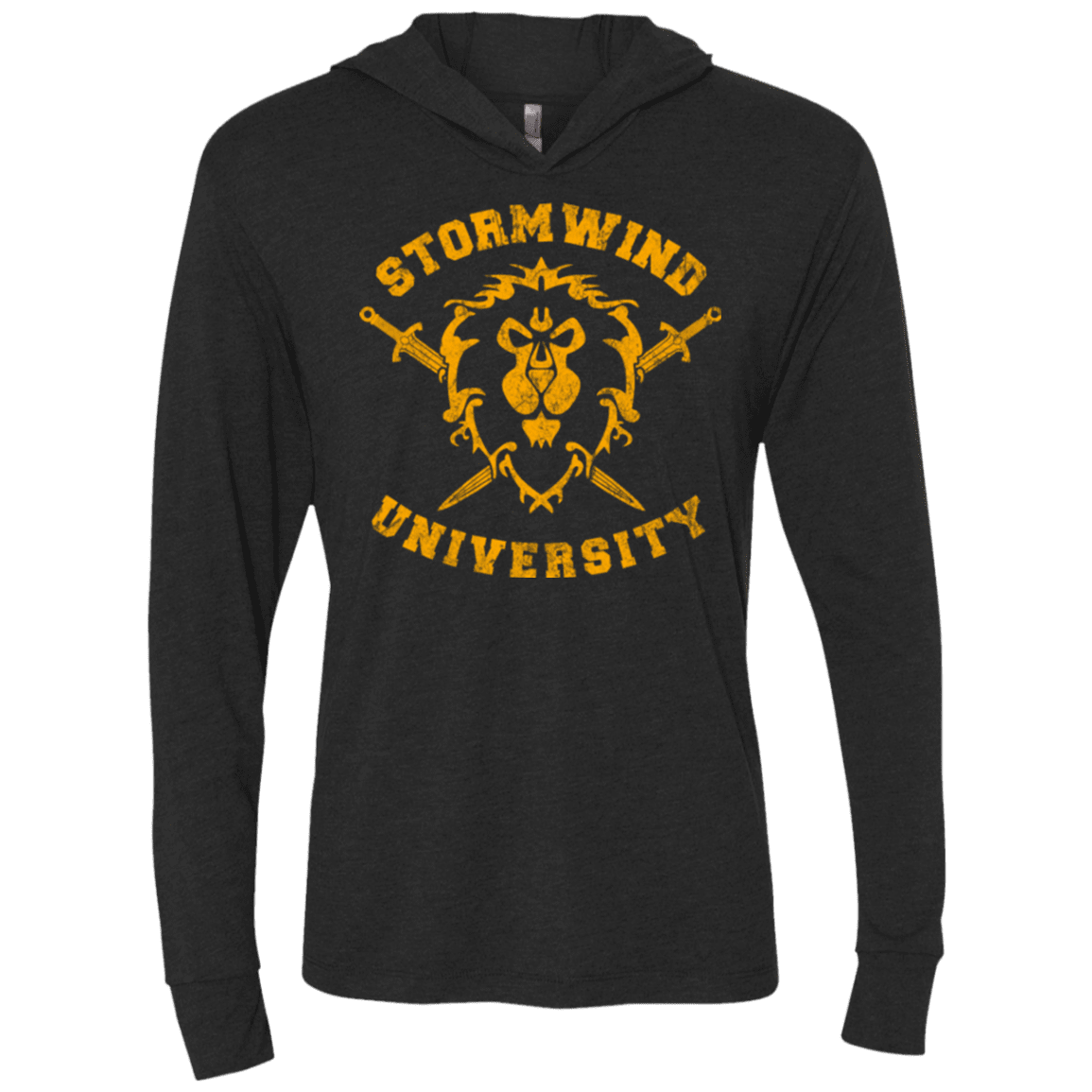 T-Shirts Vintage Black / X-Small Stormwind University Triblend Long Sleeve Hoodie Tee
