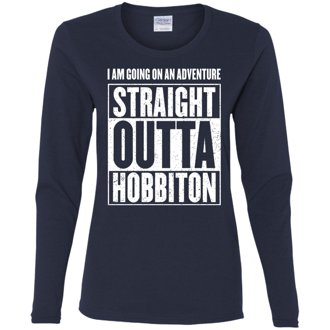 T-Shirts Navy / S Straight Outta Hobbiton Women's Long Sleeve T-Shirt