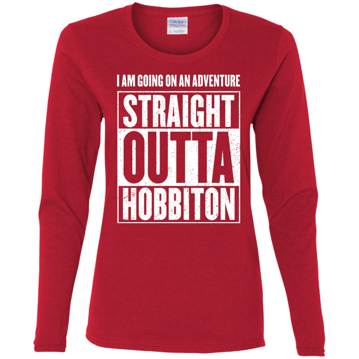 T-Shirts Red / S Straight Outta Hobbiton Women's Long Sleeve T-Shirt