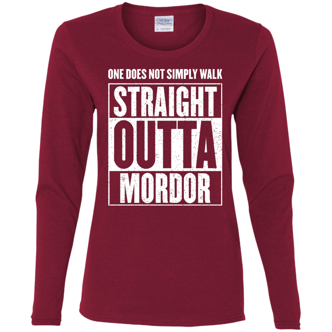 T-Shirts Cardinal / S Straight Outta Mordor Women's Long Sleeve T-Shirt